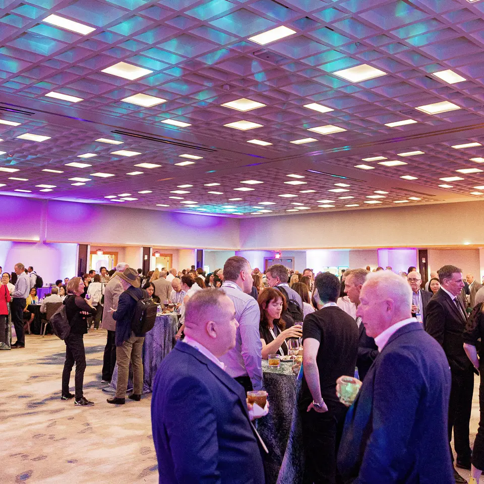 Crowded networking reception room during the FDA-PDA Annual Conference at The Westin