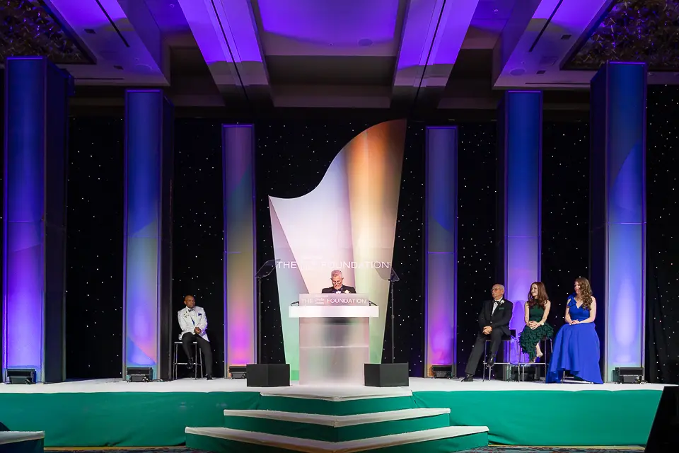 Panelists seated on the Herb Wegner Awards 2026 stage during the evening program.