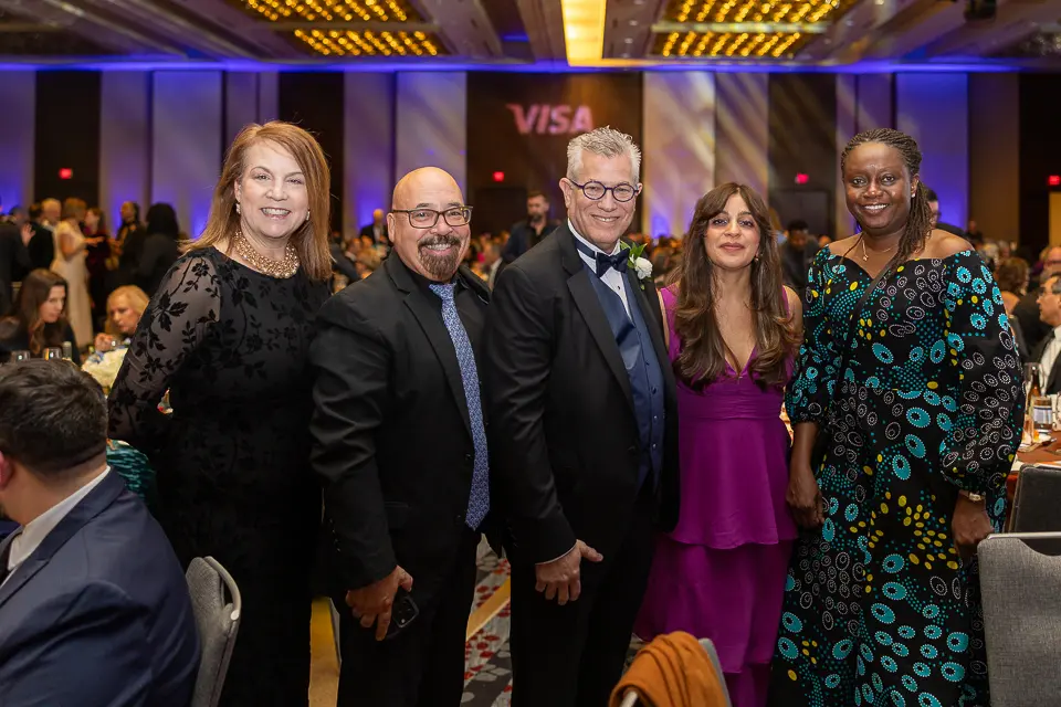 Group portrait of Herb Wegner Awards 2026 reception guests inside the ballroom.
