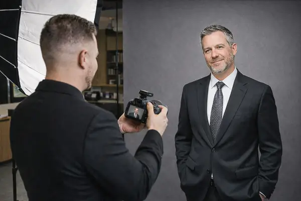 Behind-the-scenes executive headshot photography in Washington DC